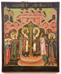 Russian Icon from the Festival Row of Iconostasis - Exaltation of the Cross