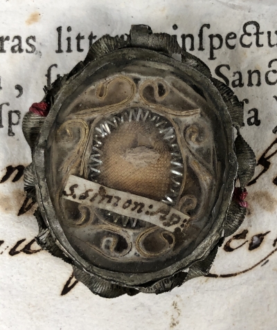 Documented theca with relics of St. Simon the Zealot, the Apostle