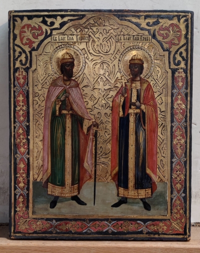 Russian Icon - Russian Saints Boris &amp; Gleb