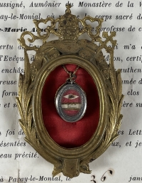 1865 Documented reliquary theca with pre-canonization relics of St. Margaret Mary Alacoque