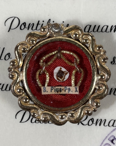 1955 Documented theca with first-class relic of Saint Pope Pius X