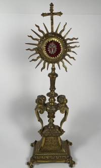 18c reliquary monstrance with relics of the True Cross and Agnus Dei wax seal