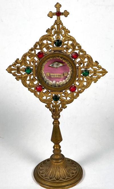 Small Reliquary Monstrance with the First-Class Relic of St. Thérèse of Lisieux &quot;The Little Flower of Jesus&quot; (Therese of the Infant Jesus)