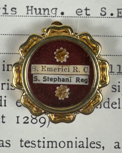 1994 Vatican-documented theca with relics of 2 Hungarian Saints: St. Stephen &amp; St. Emeric