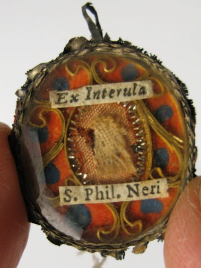 Theca with relic of St. Philip Neri, Apostle of Rome