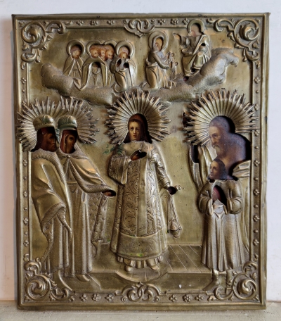 Russian Icon - The Protecting Veil of the Most Holy Mother of God