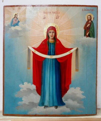 Russian icon - The Protection of the Most Holy Mother of God