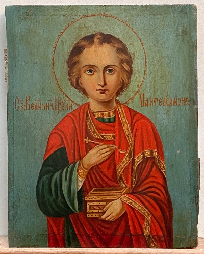 Russian Icon - Saint Panteleimon (Pantaleon) the Unmercenary Healer